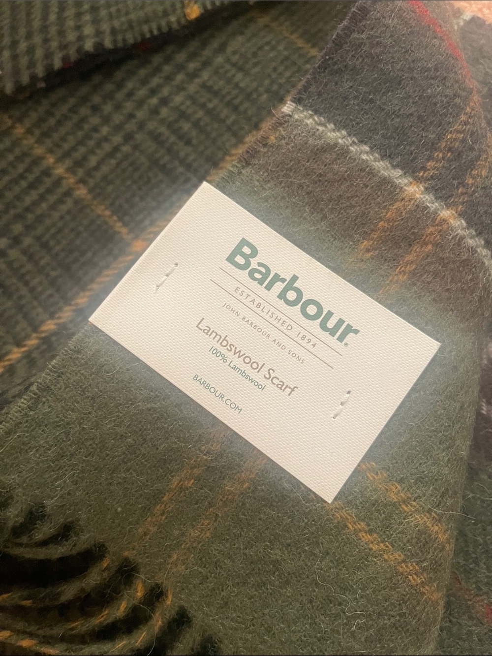 Barbour unisex Plaid Wool Scarf reversible new 100% Lamb wool - Picture 7 of 10